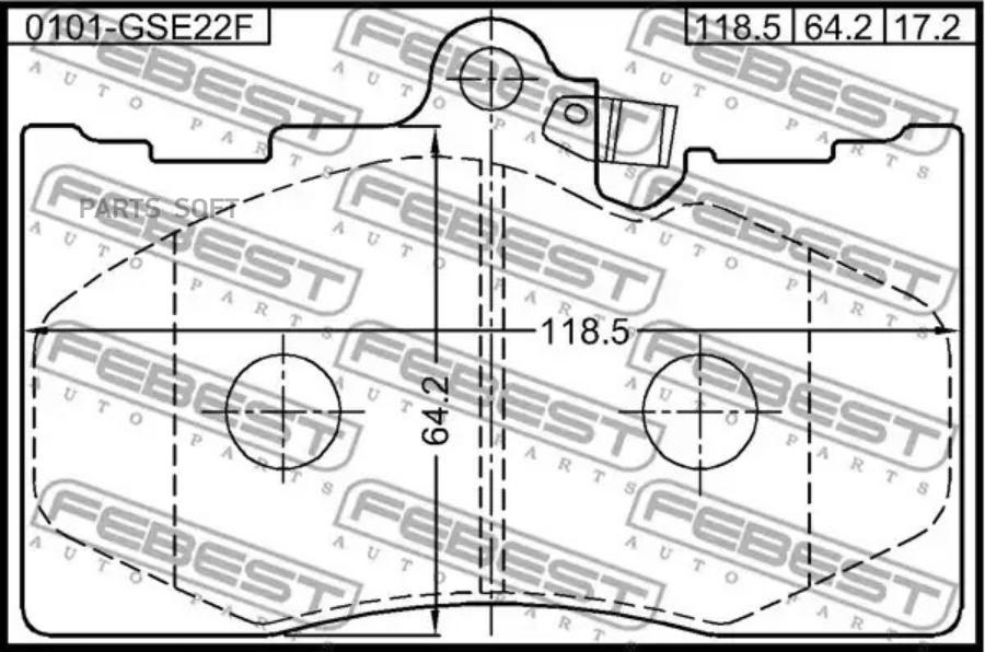 

Тормозные колодки FEBEST передние 0101GSE22F