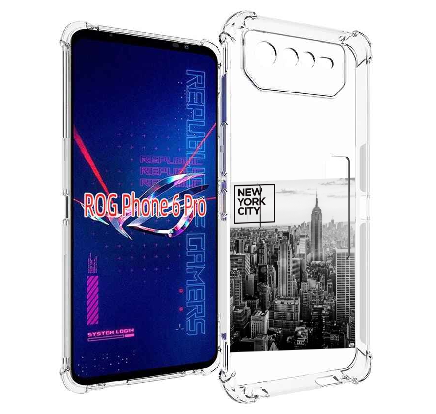 

Чехол MyPads черно белый Нью-Йорк для Asus ROG Phone 6 Pro, Прозрачный, Tocco