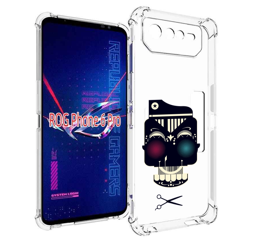

Чехол MyPads черно белый скелет с яркими глазами для Asus ROG Phone 6 Pro, Прозрачный, Tocco