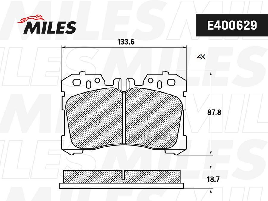 

Колодки Тормозные Lexus Ls460-600 06- Передние Miles e400629