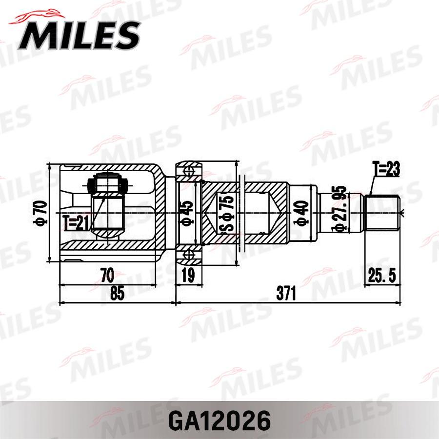 

Шрус Ford Fiesta/Fusion (Cbk) 2001-2008 Внутр Правый Miles ga12026