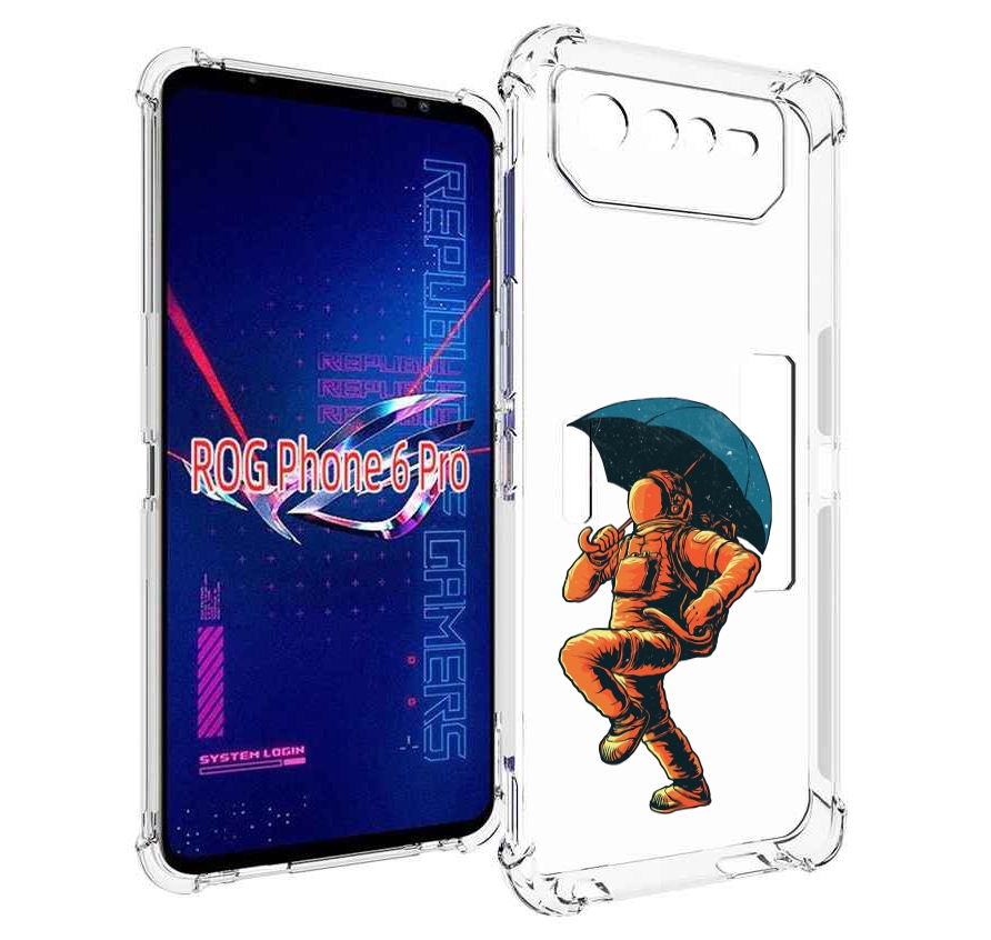 

Чехол MyPads шагающий космонавт с зонтом для Asus ROG Phone 6 Pro, Прозрачный, Tocco