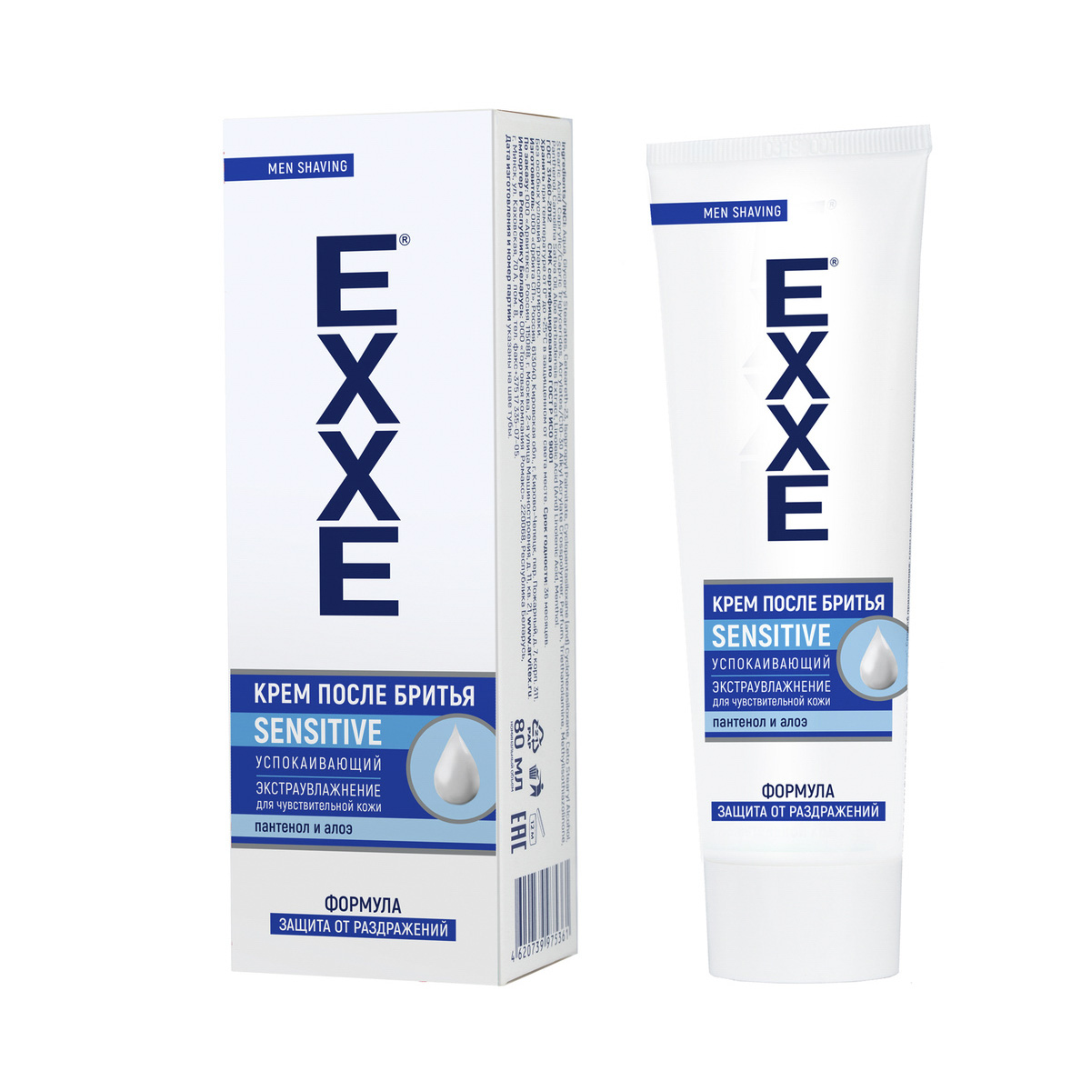 Крем после бритья Exxe Sensitive для чувствительной кожи 80 мл, 1219038