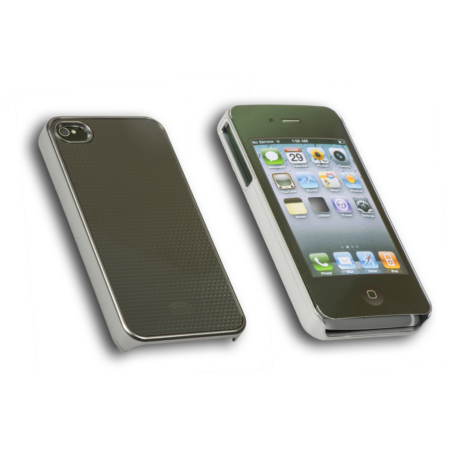 Чехол - панель iCover Combi Piramid Case Apple iPhone 4 /4S,серебристый