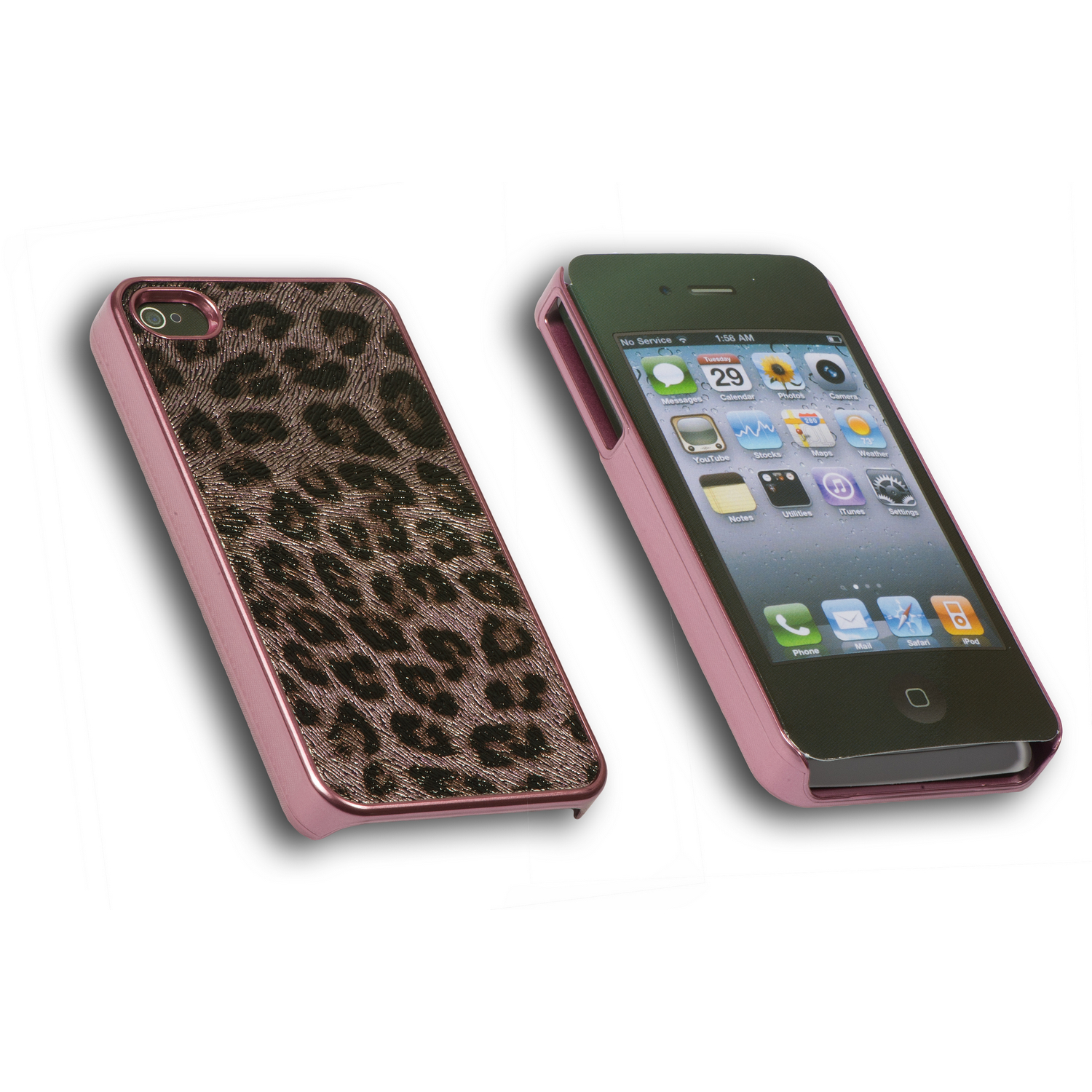 Чехол - панель iCover Combi Leopard Case Apple iPhone 4/4S,розовый(пл, кожа)