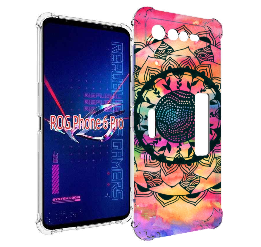 

Чехол MyPads яркая абстракция круглый цветок для Asus ROG Phone 6 Pro, Прозрачный, Tocco