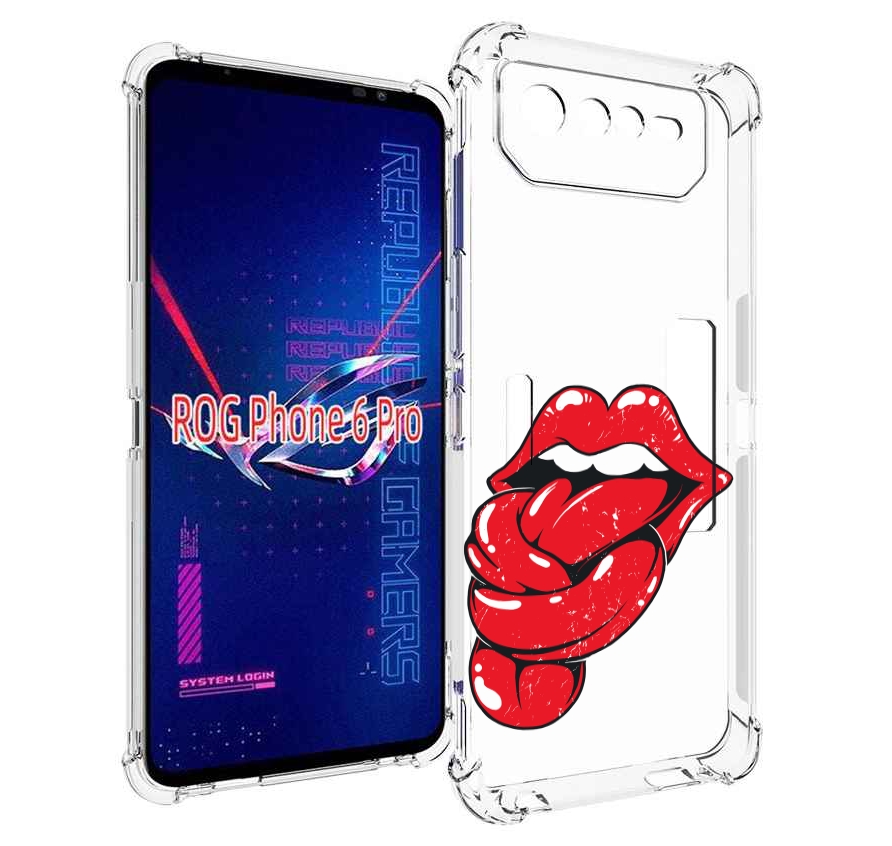 

Чехол MyPads яркие губы с языком для Asus ROG Phone 6 Pro, Прозрачный, Tocco