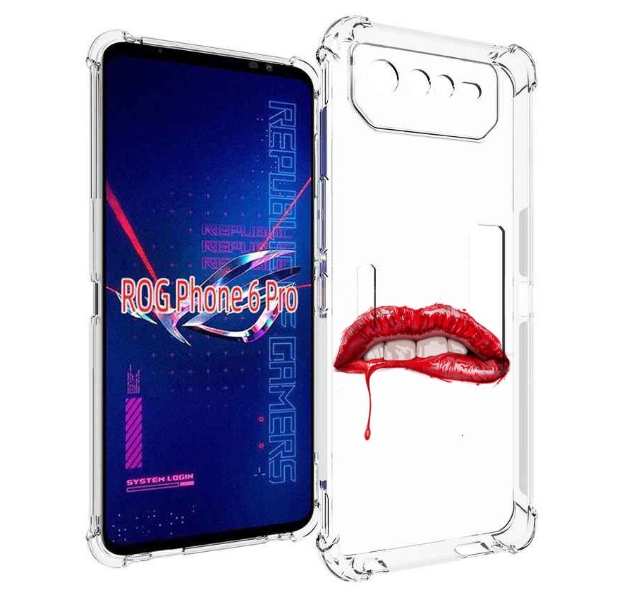 

Чехол MyPads яркие красные губы для Asus ROG Phone 6 Pro, Прозрачный, Tocco