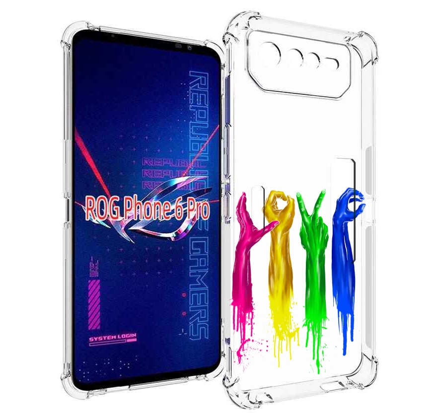 

Чехол MyPads яркие руки love для Asus ROG Phone 6 Pro, Прозрачный, Tocco