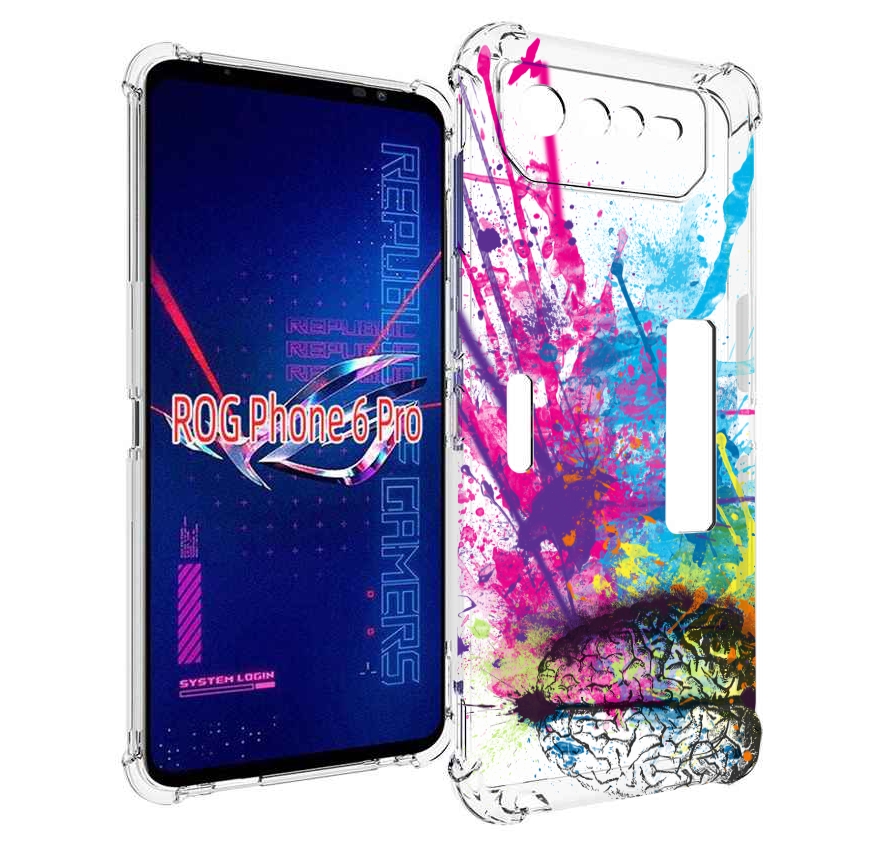 

Чехол MyPads яркий красочный мозг для Asus ROG Phone 6 Pro, Прозрачный, Tocco