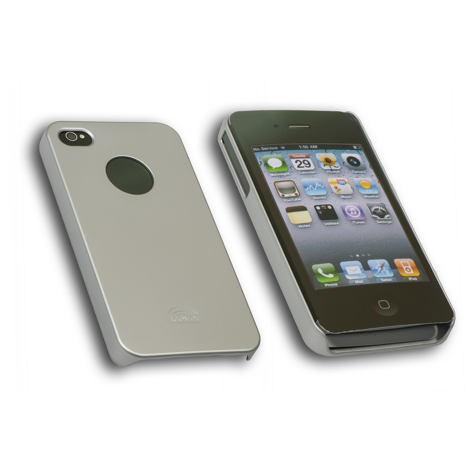 Чехол - панель iCover Rubber Case IP4-RF-S Apple iPhone 4 4S серебристый 481₽