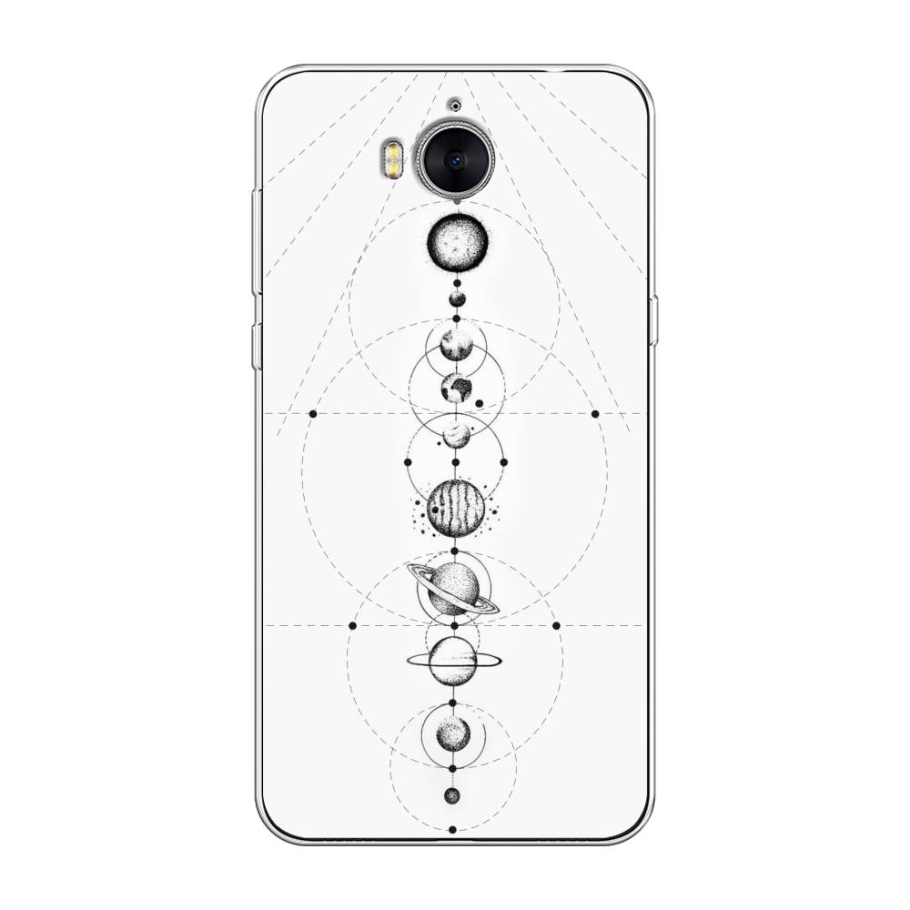 

Чехол на Huawei Y5 2017 "Парад планет", Серый, 62550-2