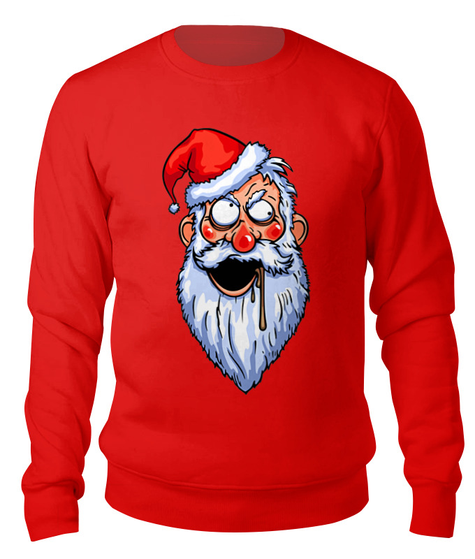 

Свитшот унисекс Printio Crazysanta красный L, Crazysanta