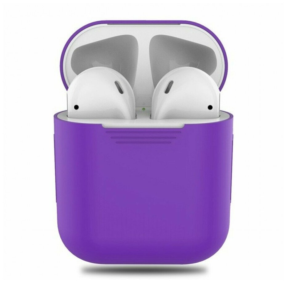 фото Чехол для airpods 1/airpods 2 noname фиолетовый nobrand