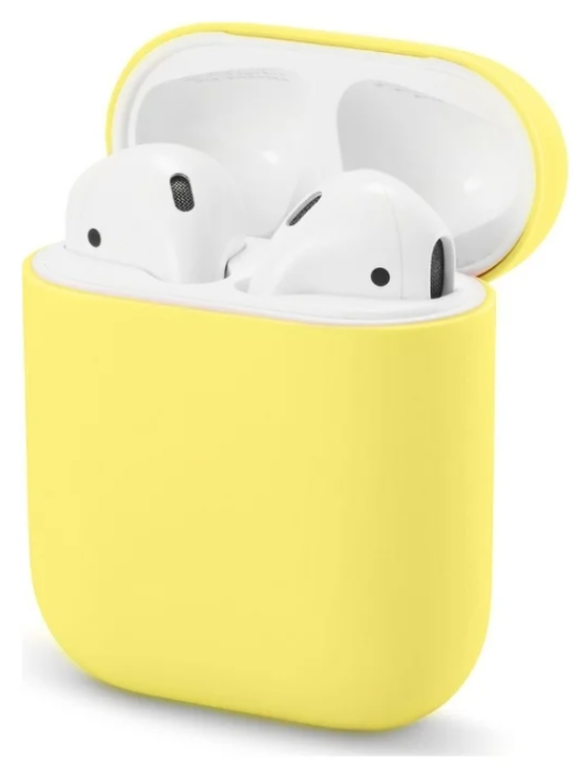 фото Чехол для airpods 1/airpods 2 noname жёлтый лимоннный nobrand