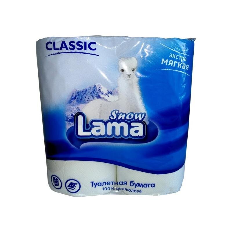 фото Бумага туалетная lama snow classic 2-слойная белая 4 рулона в упаковке, 936776 nobrand