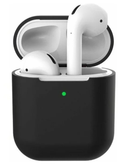 фото Чехол для airpods 1/airpods 2 noname чёрный nobrand