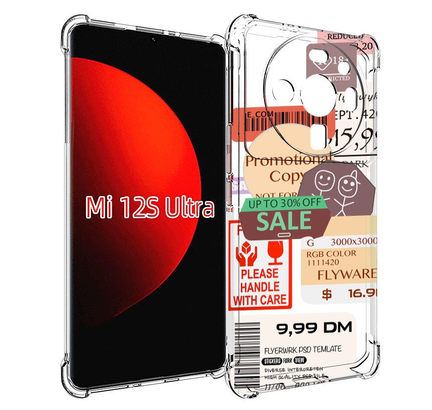 

Чехол MyPads скидочные-купоны-принт для Xiaomi 12S Ultra, Прозрачный, Tocco