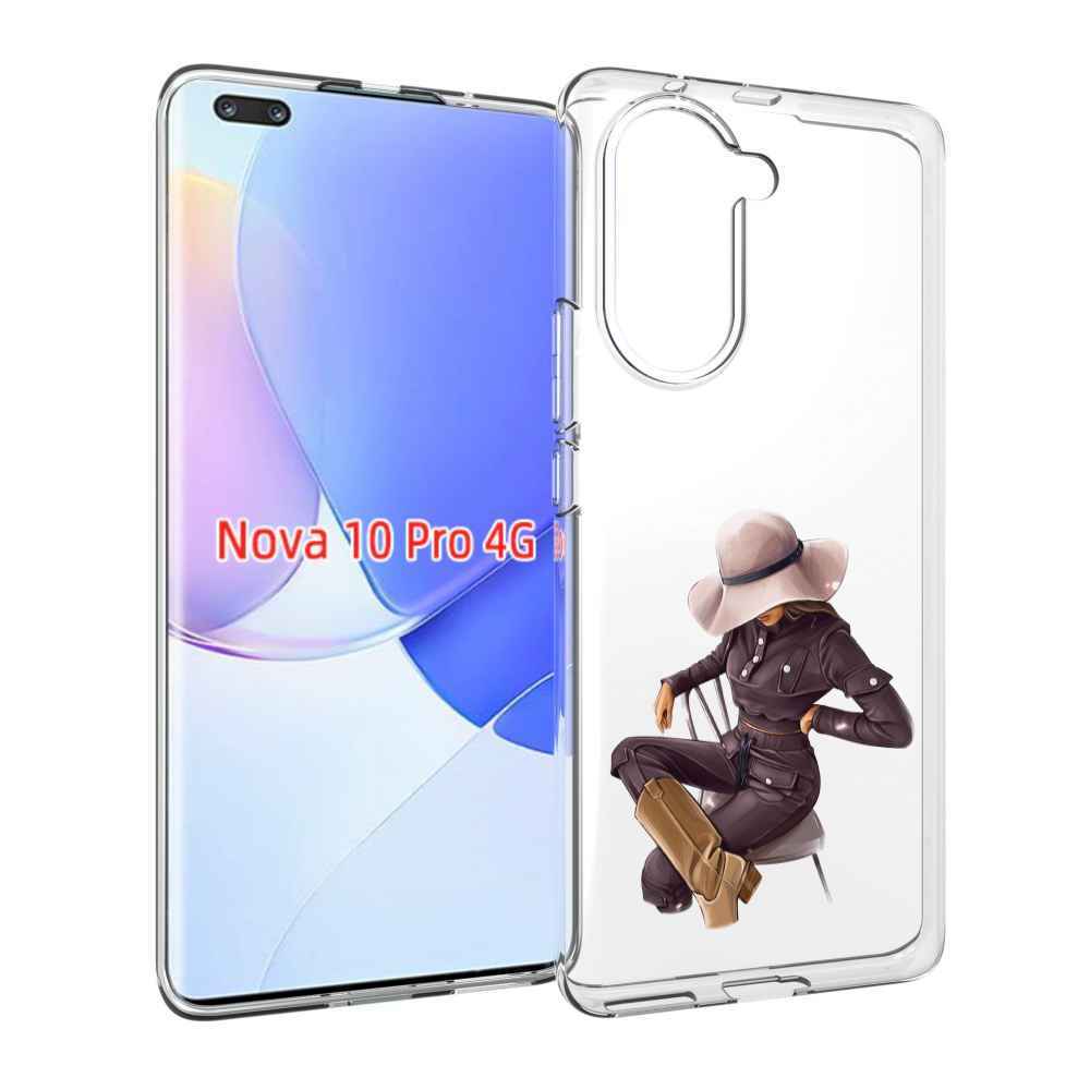 Чехол MyPads загадочная-девушка-в-костюме женский для Huawei Nova 10 Pro противоударный