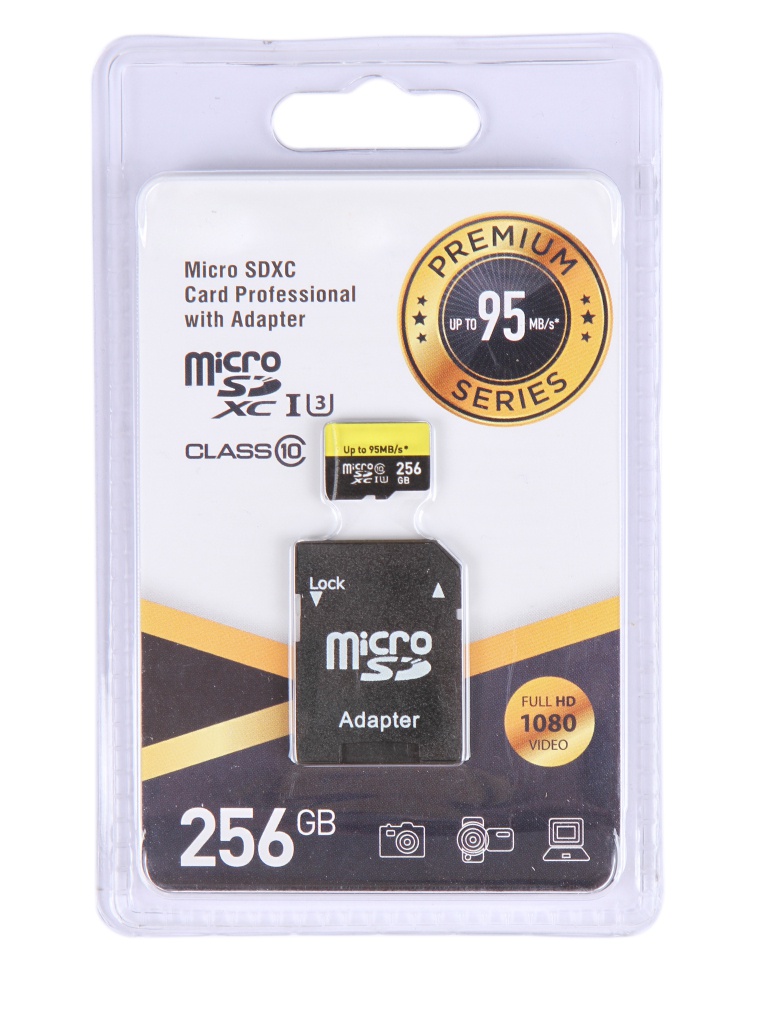 

Карта памяти Exployd Micro SD XC Class 10 UHS-1 Premium EX256GCSDXC10UHS-1-ElU3, EX256GCSDXC10UHS-1-ElU3