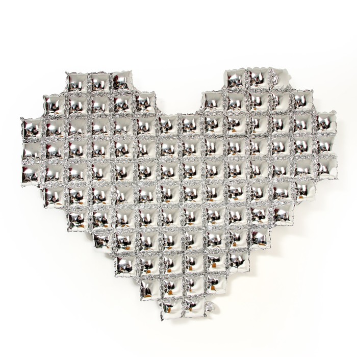 фото Шар фольгированный 42 сердце поп-ит, серебро страна карнавалия