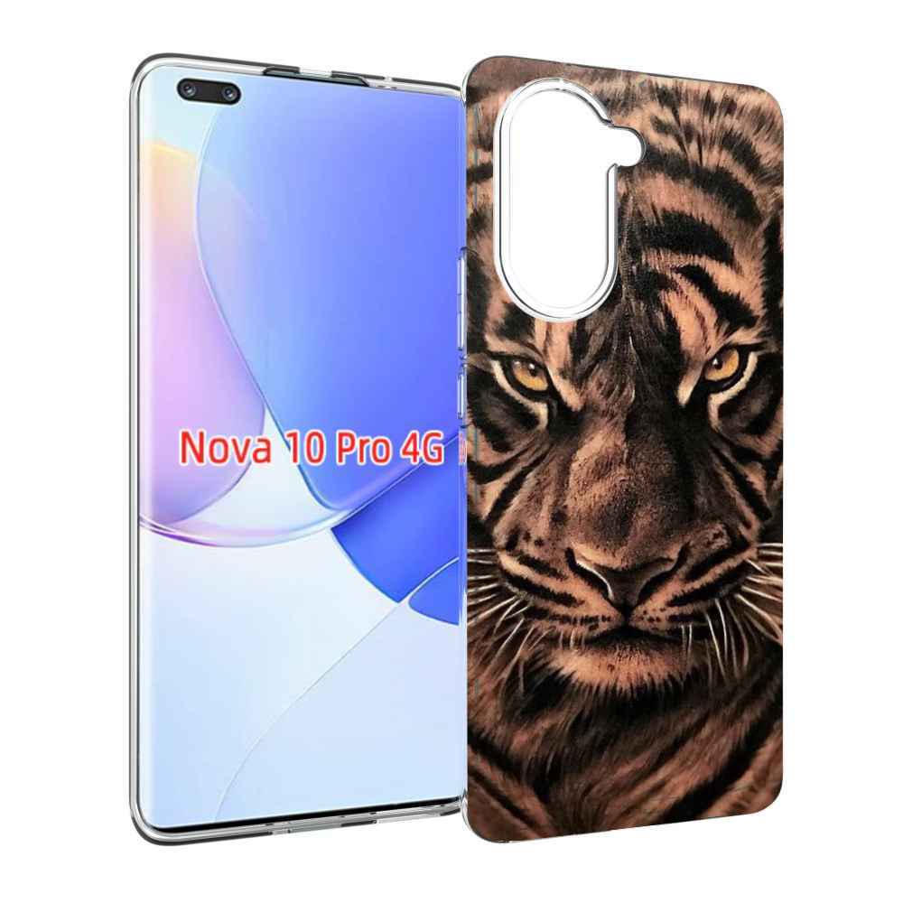 Чехол MyPads злой-большой-тигр для Huawei Nova 10 Pro противоударный