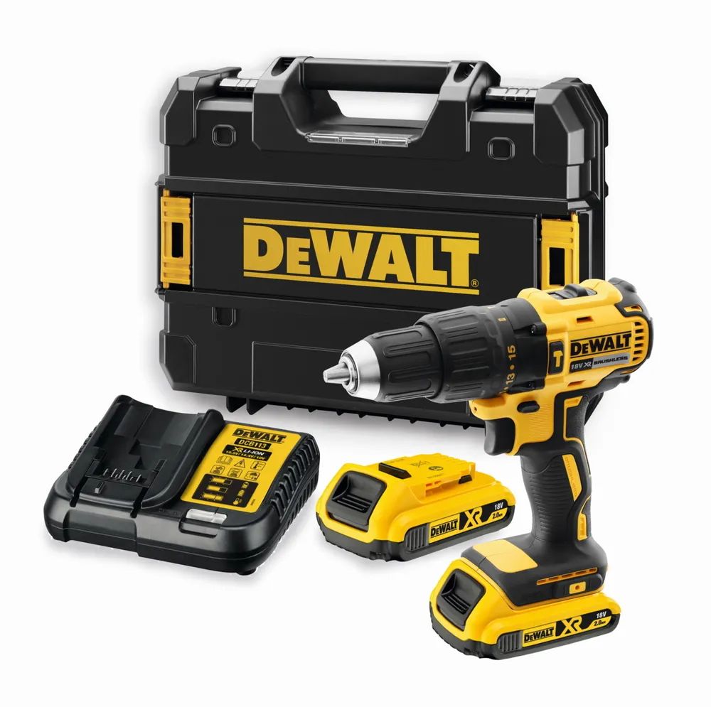 Дрель-шуруповерт DeWalt DCD778D2T От аккумулятора 18 В 65 Нм 2 АКБ 46270₽