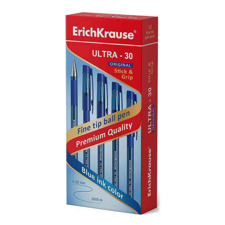 

Ручка шариковая ErichKrause Ultra-30 цвет чернил синий