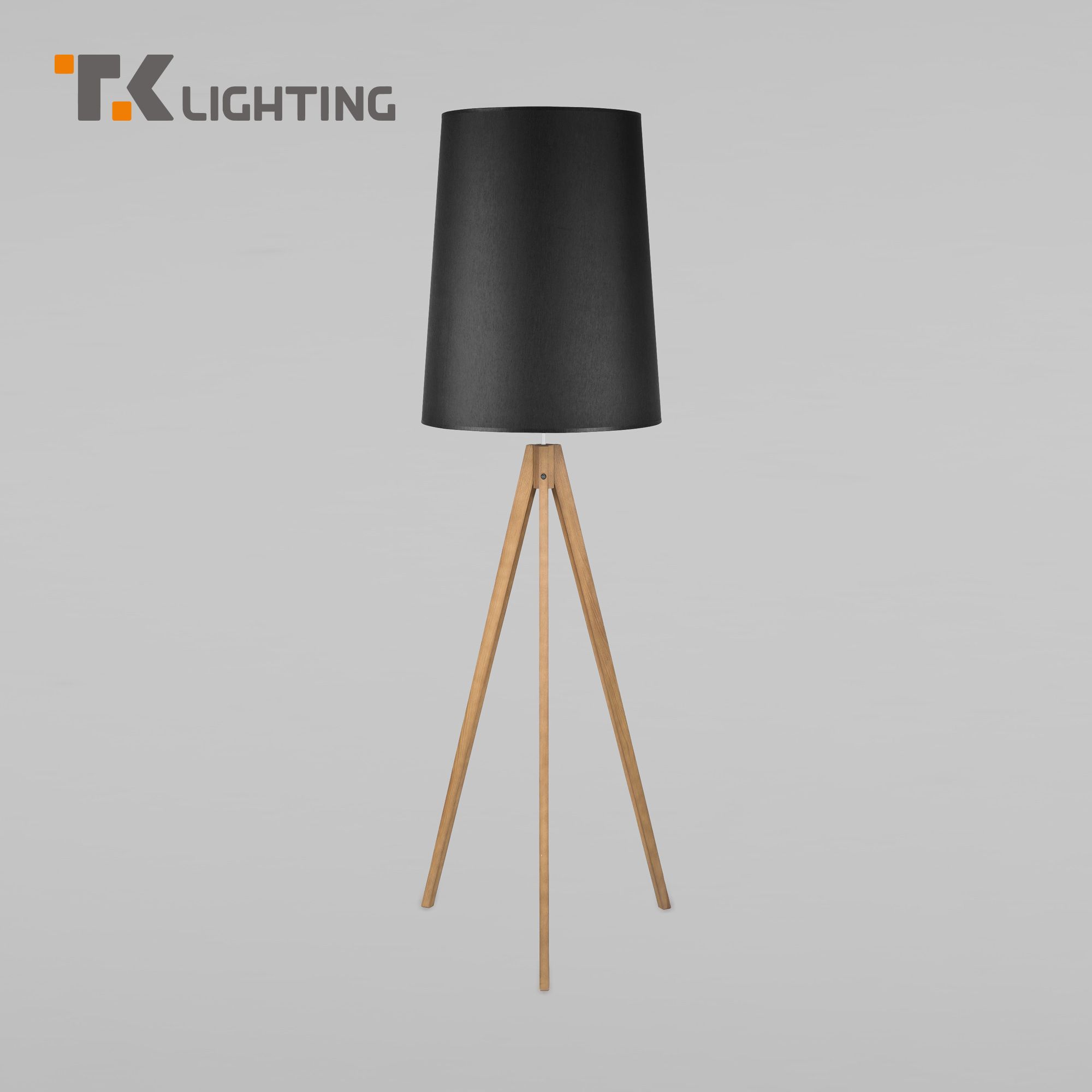 Торшер напольный на треноге с тканевым абажуром TK Lighting Walz 5599 Е27 черный