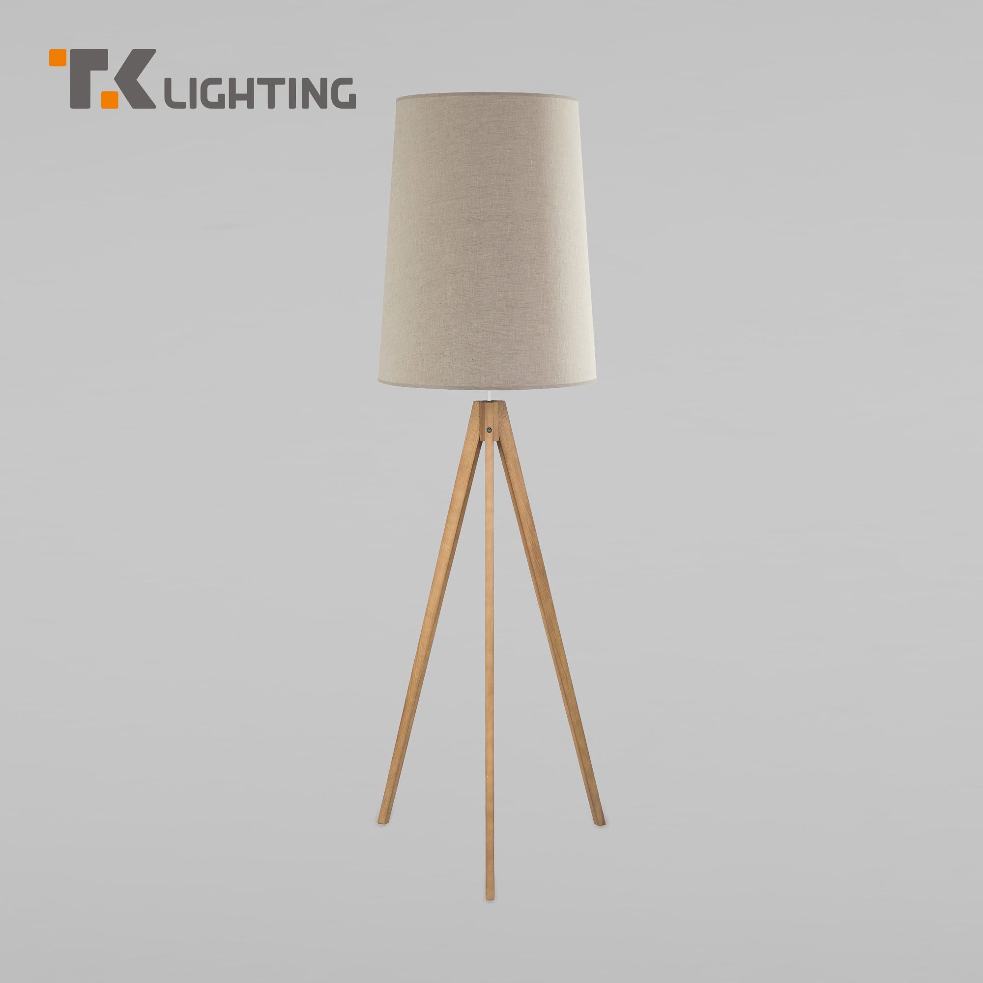 Торшер напольный на треноге с тканевым абажуром TK Lighting Walz 5598 Е27 бежевый