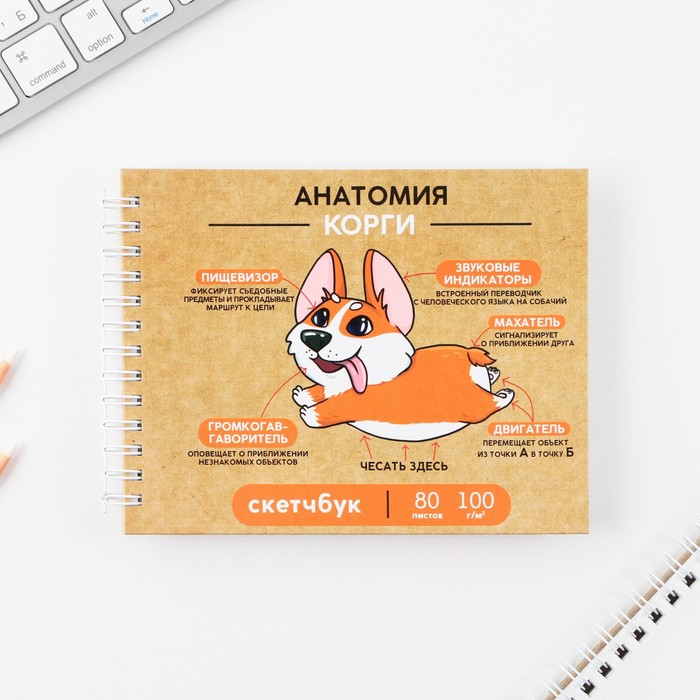 

Скетчбук ArtFox 9378382, твердая, "Корги", А6, 80 листов, плотность 100 г/м, 2 штуки