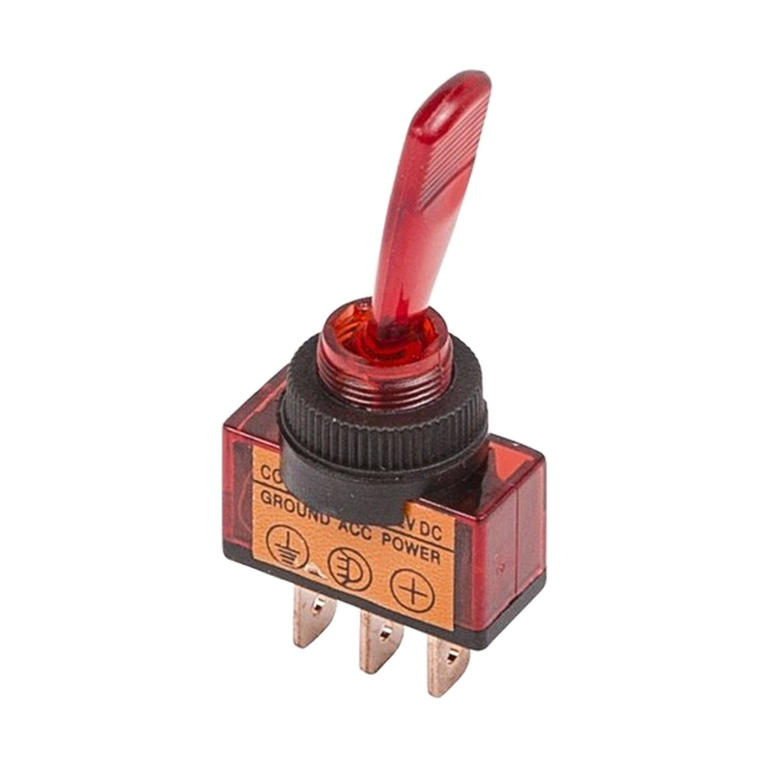 

Тумблер однополюсный Rexant 36-4390 ON-OFF с красной подсветкой (24В 20А (3c))