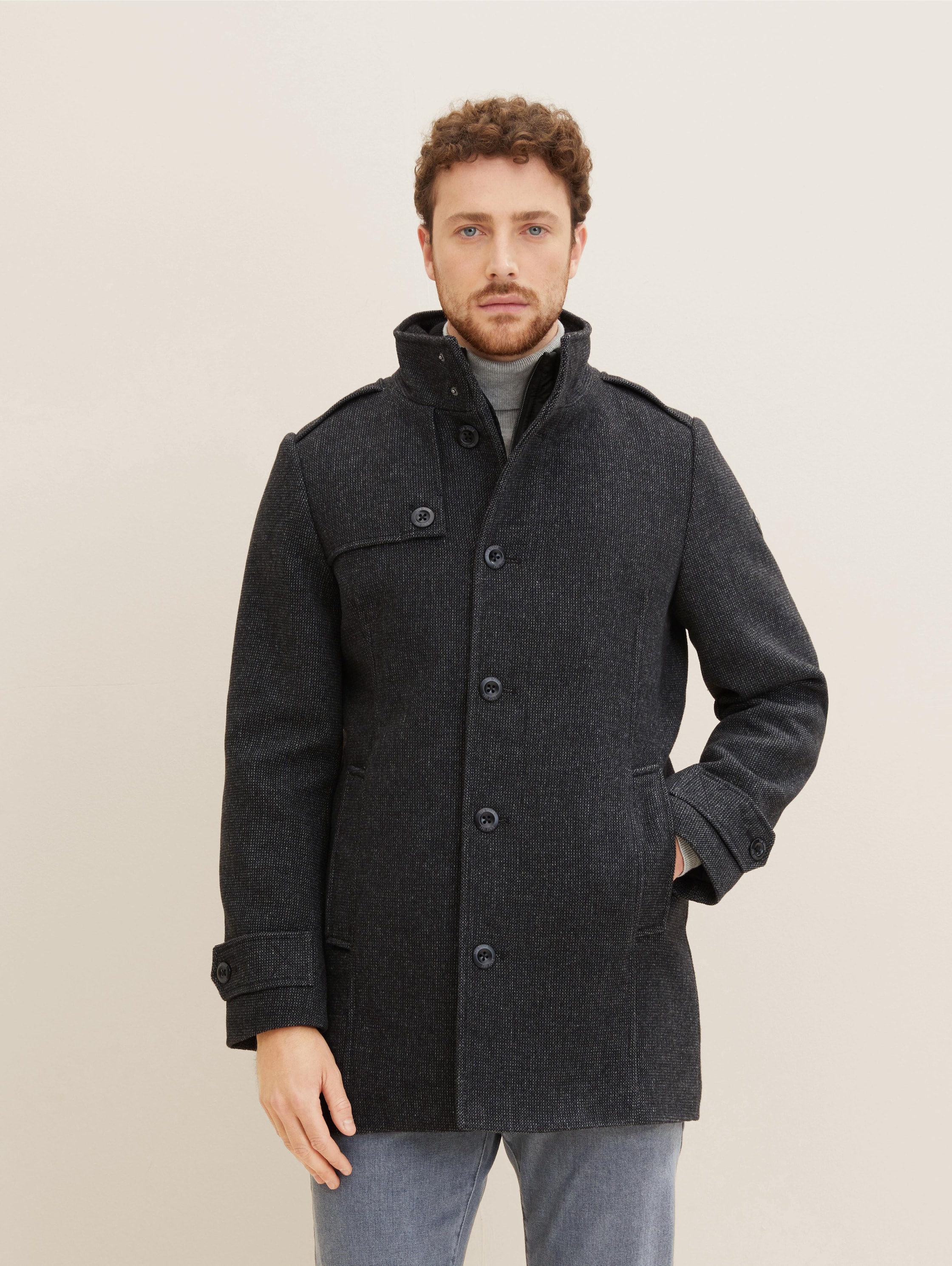 

Пальто мужское TOM TAILOR 1033645 черное 2XL, 1033645