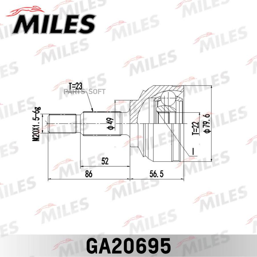 

Шрус Lada Largus 16V Наружный Miles ga20695
