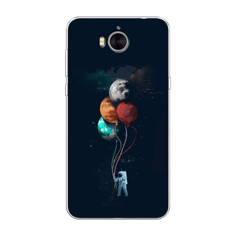 

Чехол на Huawei Y5 2017 "Космонавт с шариками", Разноцветный, 62550-4