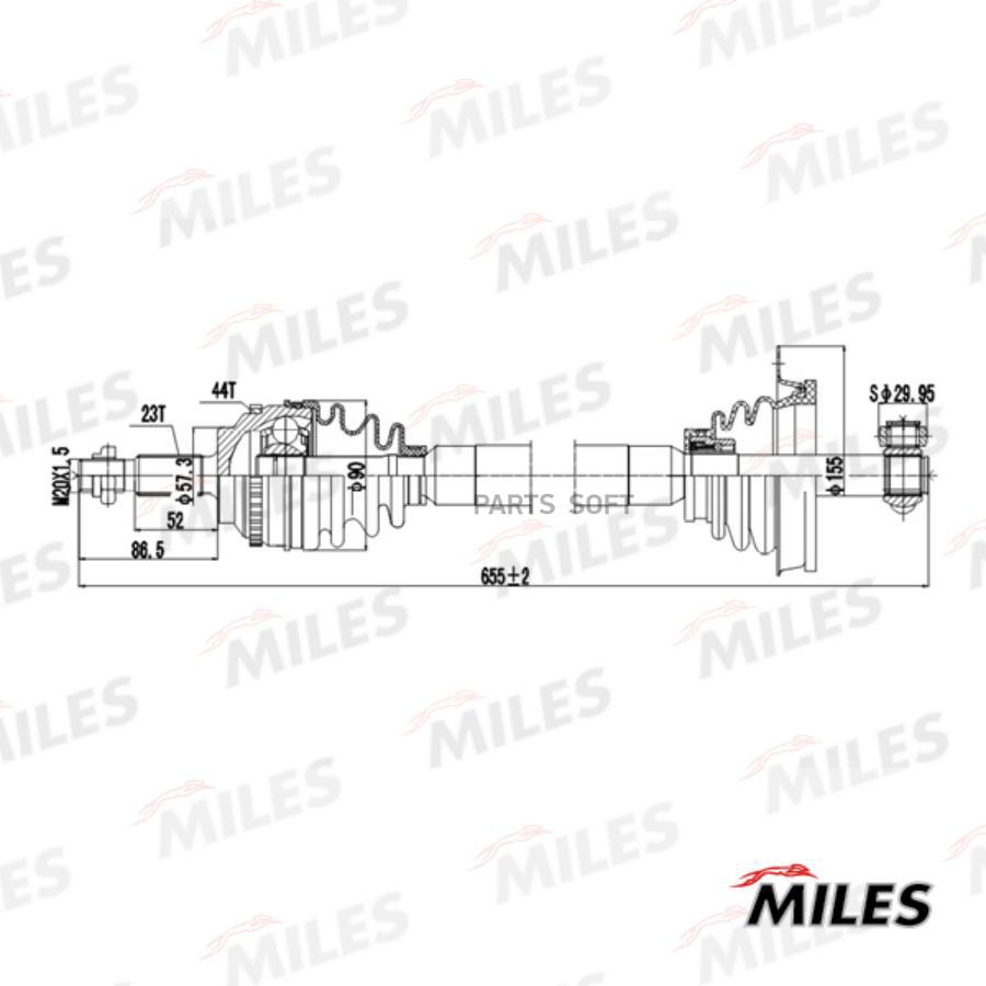 

Привод В Сборе Renault Megane I/Scenic 1.9Dti 01-03 Лев. +Abs Miles GC01123