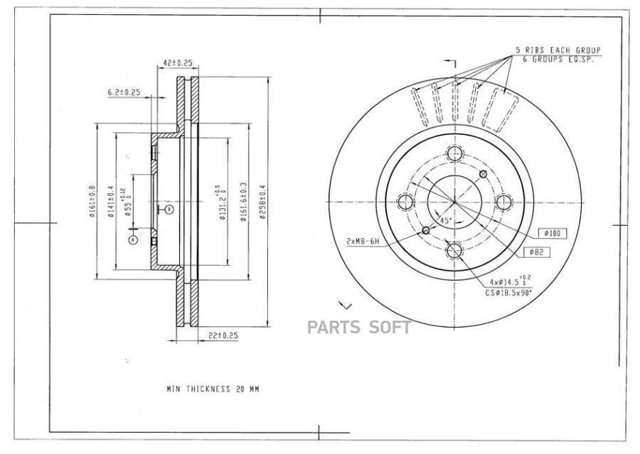 

Тормозной диск AVANTECH BR0190S