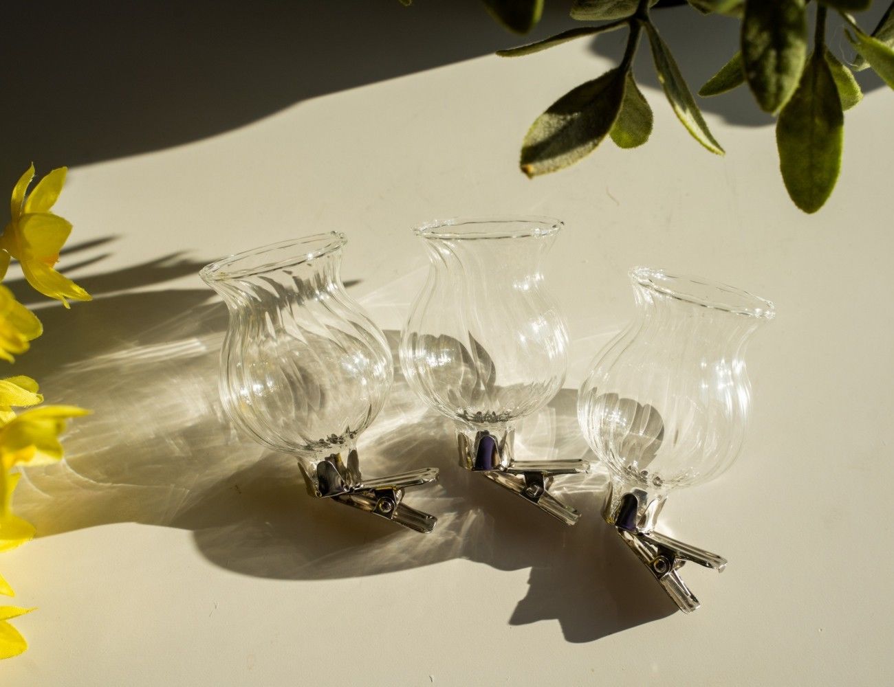 фото Набор вазочек на клипсе беата, стекло, прозрачный, 6х5 см, 3 шт., edelman