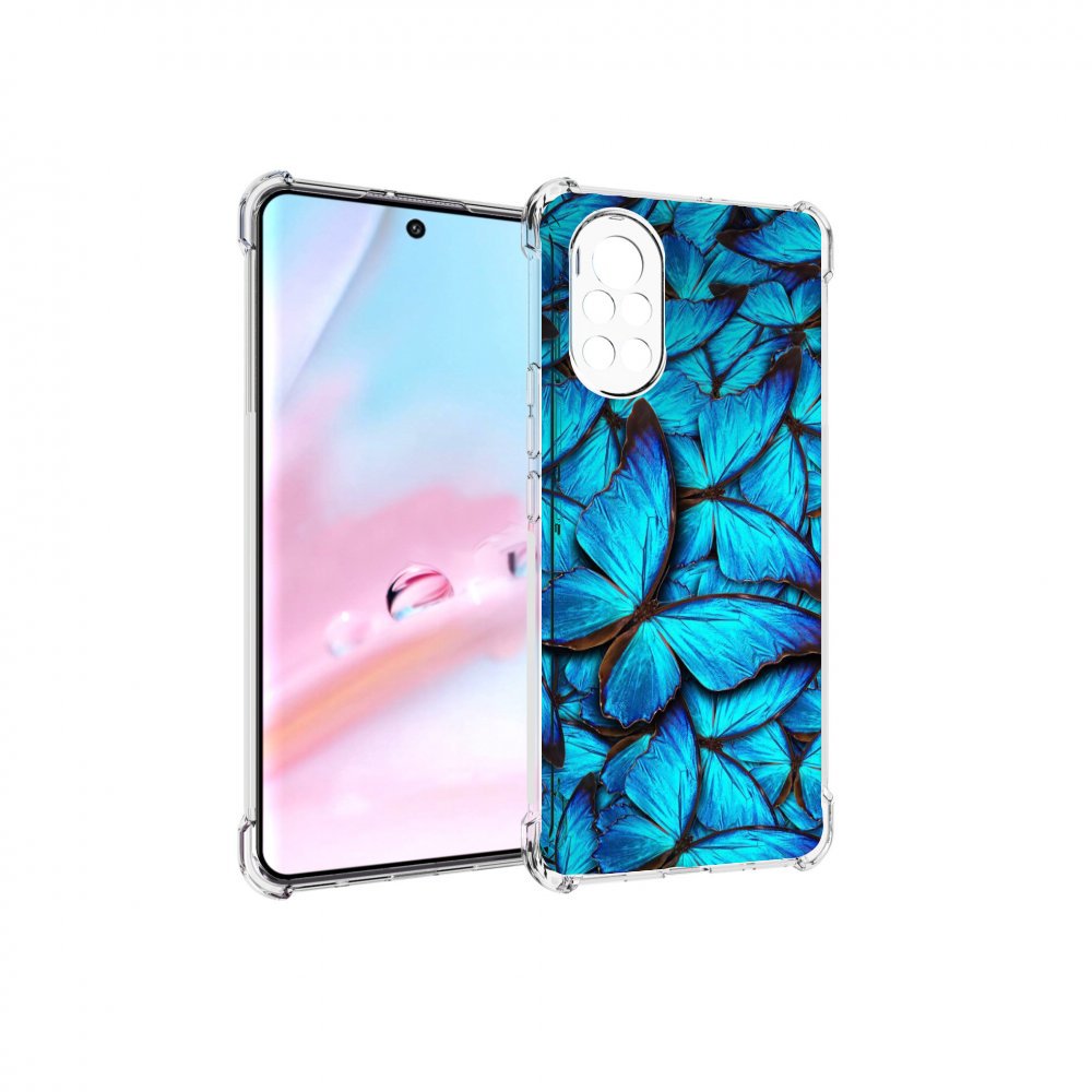 Чехол MyPads бирюзовые бабочки для Huawei Nova 8 (ANG-LX1)