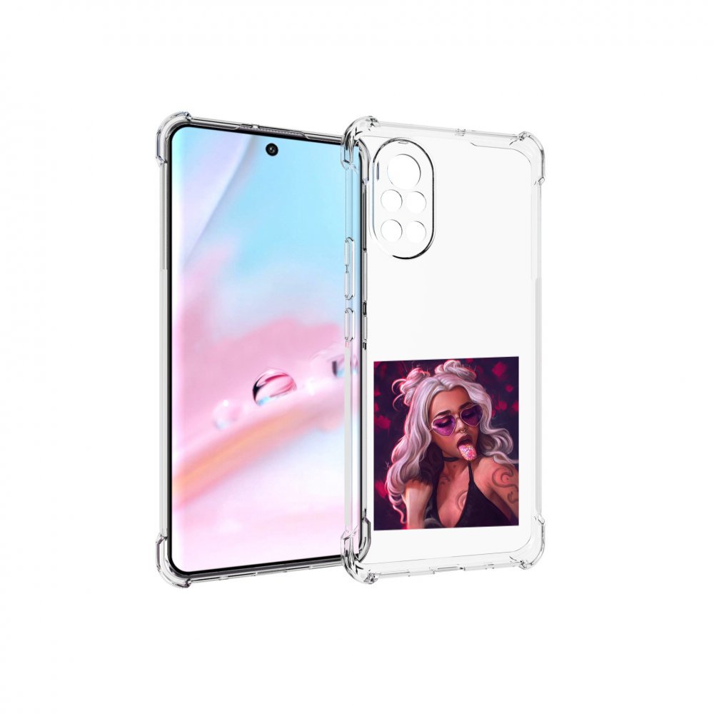 

Чехол MyPads блестящий-язык женский для Huawei Nova 8 (ANG-LX1), Прозрачный, Tocco