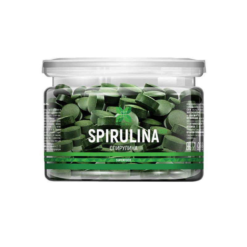 Спирулина в таблетках NUTRAWAY Spirulina (100 гр, 200 таблеток)