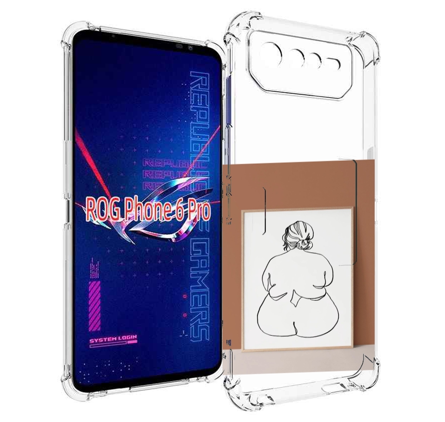 

Чехол MyPads Body Positive Female Figure Line Art женский для Asus ROG Phone 6 Pro, Прозрачный, Tocco