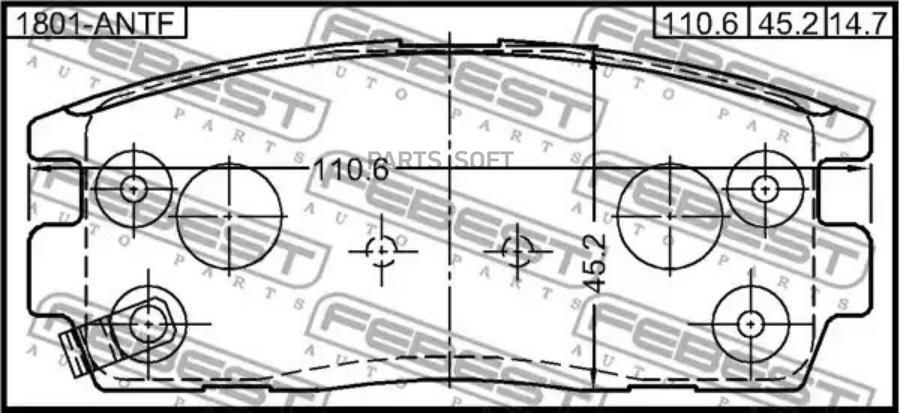 

Тормозные колодки FEBEST передние 1801ANTF