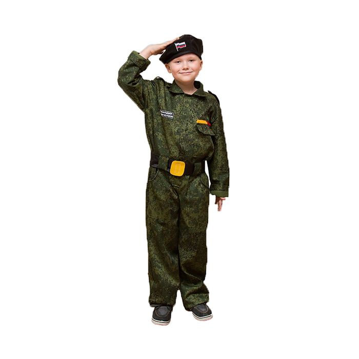 

Карнавальный костюм "Спецназ", берет, комбинезон, пояс 8-10 лет рост 140-152