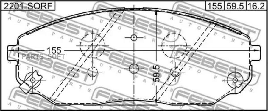 

Тормозные колодки FEBEST передние 2201SORF