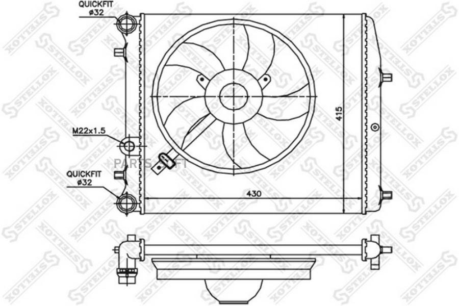

10-26241-sx_радиатор системы охлаждения vw polo iv 1.2-1.4i/1.9sdi 02>