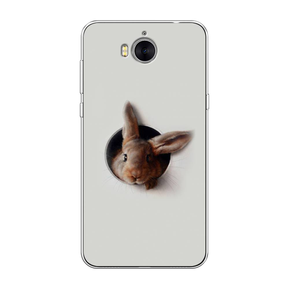 

Чехол на Huawei Y5 2017 "Любопытный кролик", Серый;коричневый, 62550-1