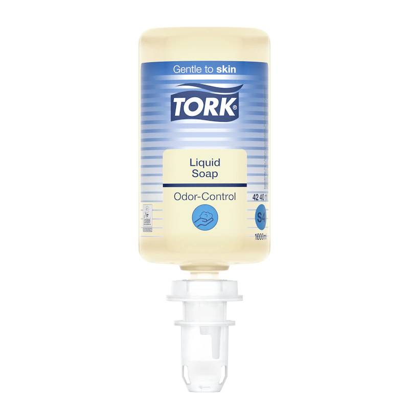 

Картридж с жидким мылом Tork S4 нейтрализующее запах 1 л артикул производителя 424011, Tork