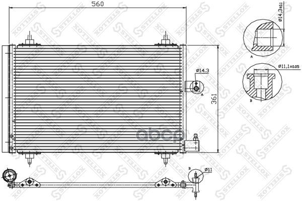 

10-45064-sx_радиатор кондиционераcitroen xsara 2.0hdi,peugeot 406 99>