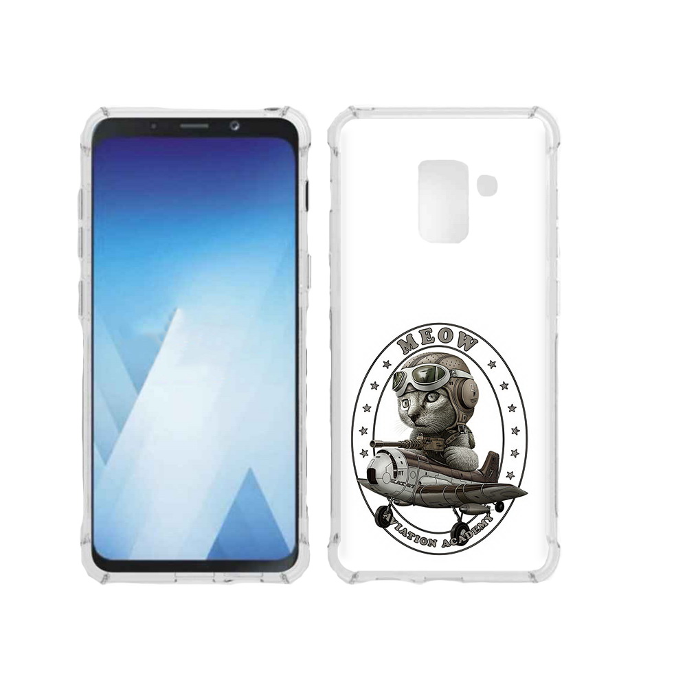 

Чехол MyPads Tocco для Samsung Galaxy A5 (2018) кот в самолете (PT95317.573.395), Прозрачный, Tocco